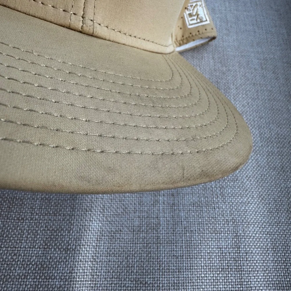 The Game Khaki Baseball Cap Old English‎ Boston Red Sox Perforated Hat Large